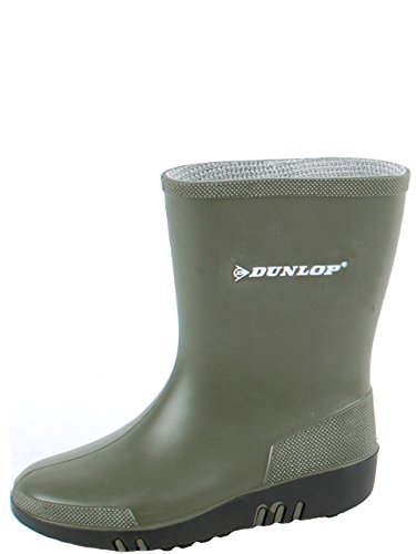 New Dunlop Childrens Unisex Mini Waterproof Wellington Wellie Green Boots - K180010