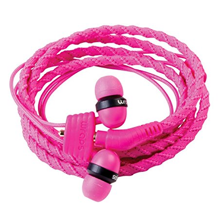 Wraps Wearable Braided Wristband Headphone Earbuds, Classic Pink (WRAPSCPIN-V5)