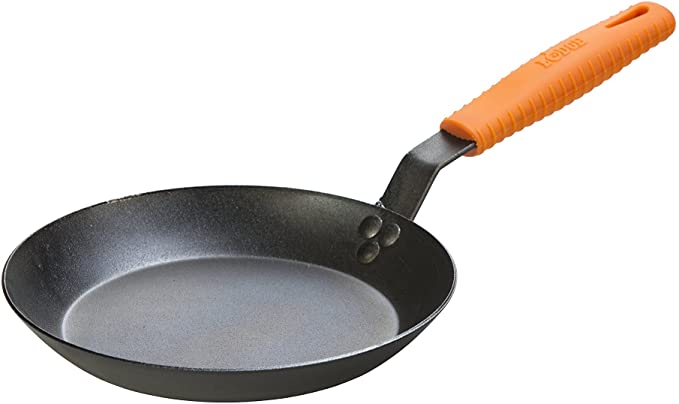 Lodge CRS10HH61 Seasoned Carbon Steel Skillet with Handle Holder, 10", Black