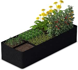 Utopia Home Fabric Raised Garden Bed 134 Gallon, 6x3x1ft Planter Raised Beds,8 Grid Garden beds Outdoor, Breathable Garden Bags to Grow Vegetables, Fruits and Flower Gardening