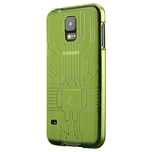 Galaxy S5 Case, Cruzerlite Bugdroid Circuit TPU Case Compatible with Samsung Galaxy S5 - Green