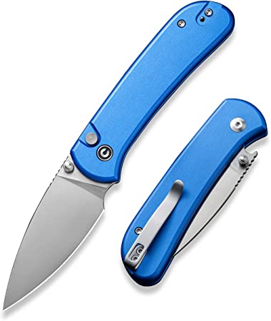 CIVIVI Pocket Folding Knife- Button Lock Knife with Thumb Stud Opener for EDC, 2.98" 14C28N Blade Aluminum Handle, Qubit Utility Knife for Men Women Gift C22030E-3