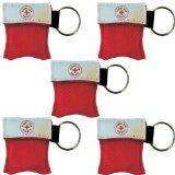 CPR Mask Key Chain Kit 5-pack - One-way Valve and Face Mask