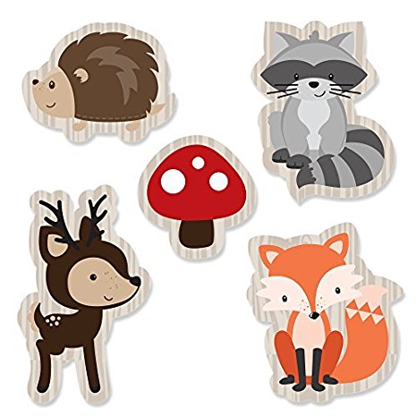 Woodland Creatures - DIY Shaped Baby Shower or Birthday Party Cut-Outs - 24 Count