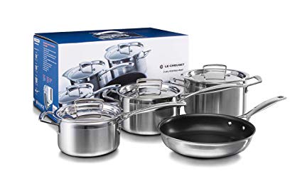 Le Creuset 3-Ply Stainless Steel Saucepan Set - Silver, 4 Piece