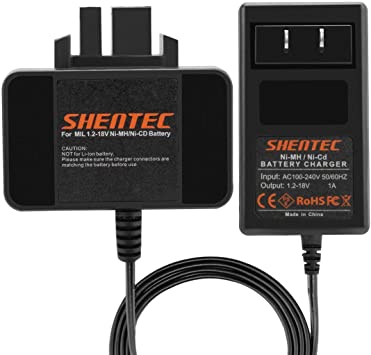 Shentec 1.2-18V Ni-Cd/Ni-MH Charger 48-59-0255 Compatible with Milwaukee 48-11-2200 48-11-2230 48-11-1014 48-59-0255 48-11-2232 48-11-1000 Ni-MH/Ni-Cd slide style Battery(Not for Li-ion Battery)