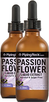 Passion Flower Liquid Extract Alcohol Free 2 Dropper Bottles x 2 fl oz (59 mL)