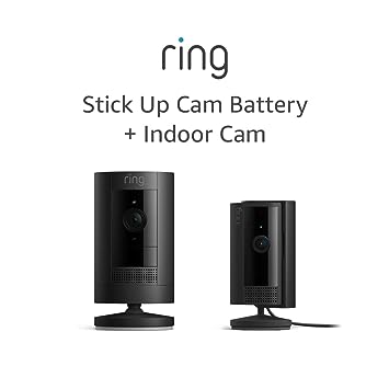 Ring Stick Up Cam Battery with All-new Ring Indoor Cam, Black