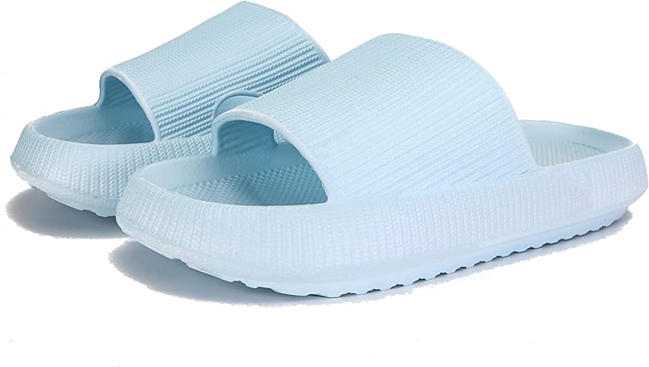 Cloud Slippers for Women and Men, Rosyclo Massage Shower Bathroom Non-Slip Quick Drying Open Toe Super Soft Comfy Thick Sole Home House Cloud Cushion Slide Sandals for Indoor & Outdoor Platform Shoes