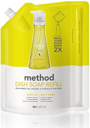 Method Dish Soap Pump Refill, Lemon Mint, 36 Ounce