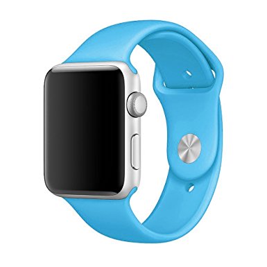 Yearscase 42MM Soft Silicone Sport Replacement Band for Apple Watch Series 1 2 3, M/L Size - Blue