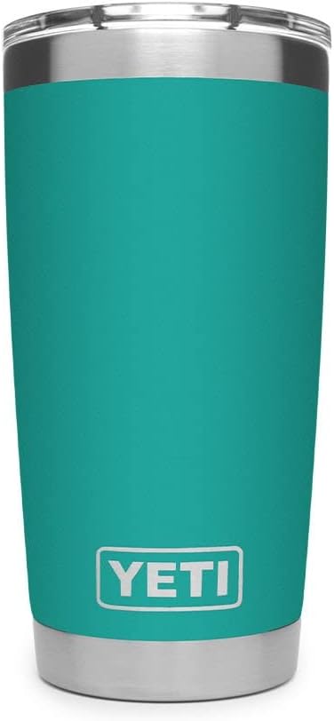 YETI Rambler, Stainless Steel, Vacuum Insulated Tumbler w/Magslider Lid, Aquifer Blue, 20oz (591 ml)