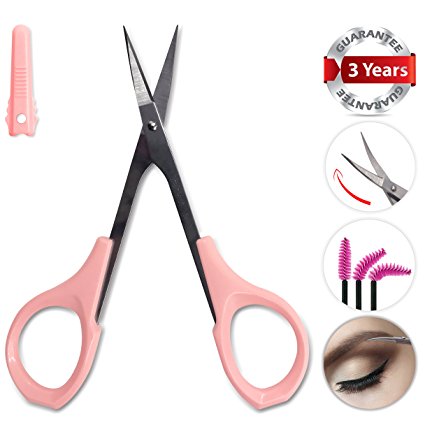 Small Nail Scissors Curved Sharp for Trimmer Precision Craft Shear Ingrown Toenail Cuticle Eyebrow Grooming Sewing with Safe Protective Cap by Tidawave