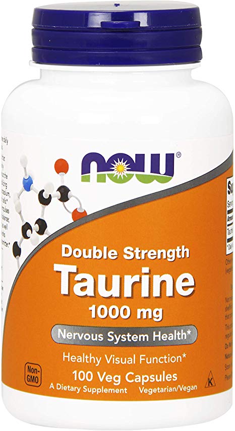 NOW Foods Taurine, Double Strength 1000 mg, 100 Veg Capsules