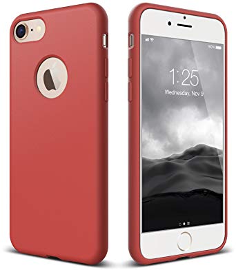 elago iPhone 8 / iPhone 7 Case [Slim Fit Soft][Red] - [Robust TPU][Light][Minimalistic][True Fit]