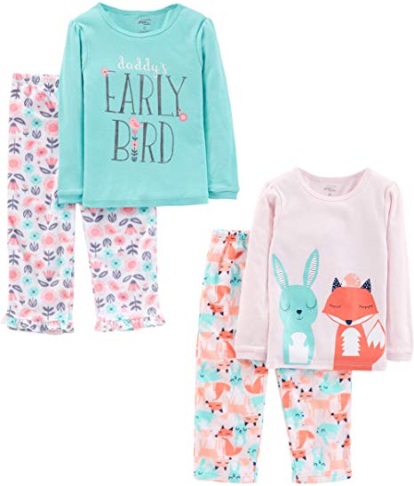 Simple Joys by Carter's Little Kid and Toddler Girls' 4-Piece Pajama Set