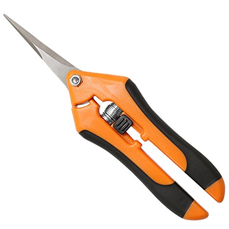 VIVOSUN Gardening Hand Pruner Pruning Shear with Straight Stainless Steel Blades Orange