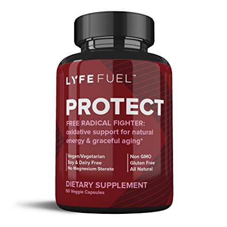 Healthy Aging Polyphenol Supplement - Complete Mitochondrial Support Super Antioxidants - Green Tea Extract EGCG, Pomegranate, Quercetin & Alpha Lipoic Acid Complex - (60 Vegan Capsules) | LYFE FUEL