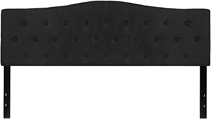 Flash Furniture Cambridge Tufted Upholstered King Size Headboard in Black Fabric