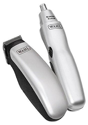 Wahl Grooming Gear Battery-Operated Men's Trimmer and Travel Set in Pouch