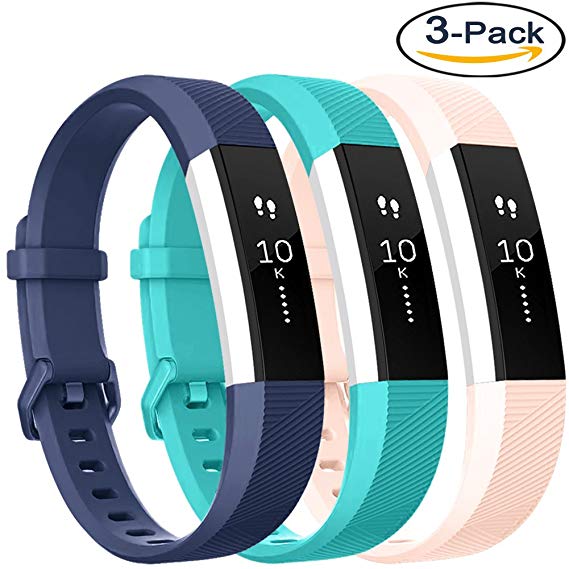 Vancle For Fitbit Alta HR Bands and Fitbit Alta Bands (3 PACK), Newest Sport Replacement Wristbands with Secure Metal Buckle for Fitbit Alta HR/Fitbit Alta