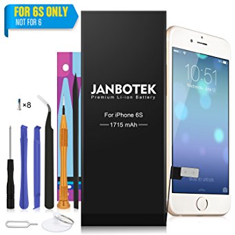 JANBOTEK Internal Li-ion Battery for iP 6S with Complete Repair Tools Kit and Instructions - 24 Month Warranty