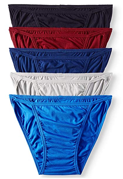 Jockey Life Men's 5-Pack 24/7 Comfort Staycool String Bikinis - Assorted Solids/Colors