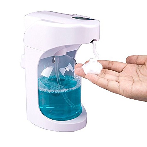 TANGMI Touchless Automatic Foaming Soap Dispenser Sensor Foam Dispenser Pump Standing Wall Hanging Hands-free 500ML Bottle Included