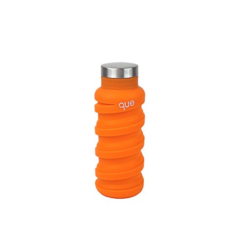 que Bottle | Designed for TRAVEL and OUTDOOR. Collapsible Water Bottle - Food-Grade Silicone / BPA Free / Lightweight / Eco-Friendly - 12oz