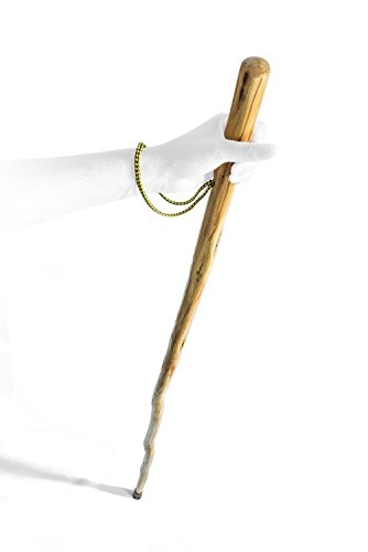 SE WS632-55 Heavyweight Natural Wood Walking Stick with Steel Spike & Metal-Reinforced Tip Cover, 55"