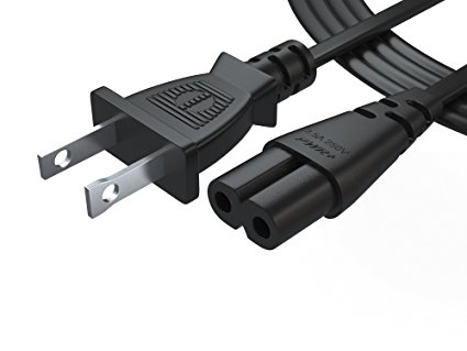 [UL Listed] Pwr  AC Cable Replacement Power Cord 2 Prong 6 Feet (Black)