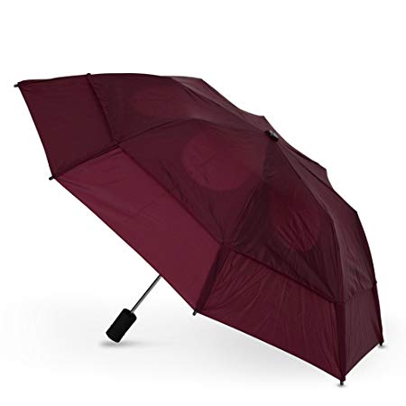 Gustbuster Metro Very Strong Folding vented Umbrella Burgundy