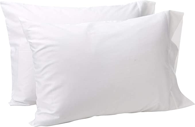 American Pillowcase White Standard Pillow Cases Set of 2, 100% Cotton Pillow Cases, 300T, Hypoallergenic, Soft Pillow Cases Standard Size