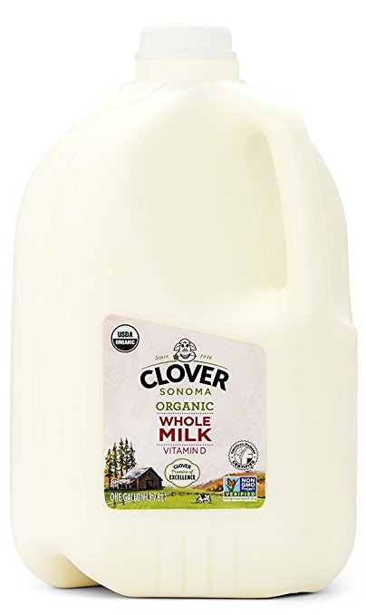 Clover Organic Farms, Organic Vitamin D Whole Milk, Pasteurized, Gallon, 128 oz