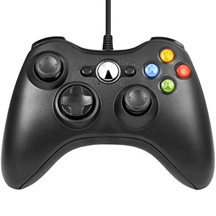 Wired Controller for Xbox 360,Lyyes Xbox 360 Wired Controller USB Xbox Gamepad Joysticks for Windows & Xbox 360 Console (Black)