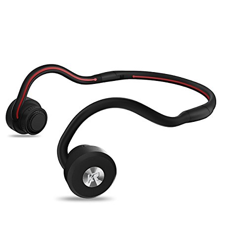 Bone Conduction Headphones, Newest Open Ear Foldable Bluetooth Headset - Black
