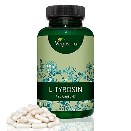 Vegavero L-Tyrosine | 120 Capsules, 470 mg Per Capsule | Amino Acid | 100% Vegan