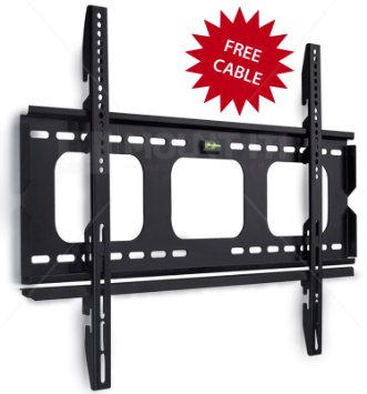 Mount-It Low Profile Fixed TV Wall Mount Bracket for 32 34 37 39 40 42 47 48 49 50 52 55 60 Inch Flat Screen TVs Ultra Slim Design with 175 Lbs Capacity Max VESA 750x450 6 ft HDMI cable
