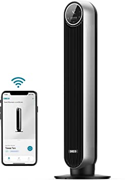 Dreo Nomad One S Smart WiFi Tower Fan with Remote, Alexa Fan,Silver,36inch,DR-HTF007S-Vine
