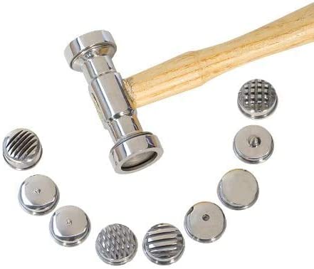 New 9-in-1 Interchangeable Faces Texturing Metal Forming Jewelry Pattern Making Hammer I Made In India