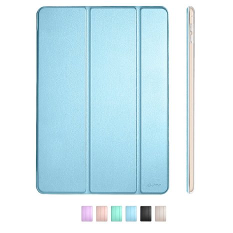 Dyasge Pearly Luster Translucent Frosted Case with Auto Wake/Sleep and Magnet for Apple iPad Pro 9.7 - Sky Blue