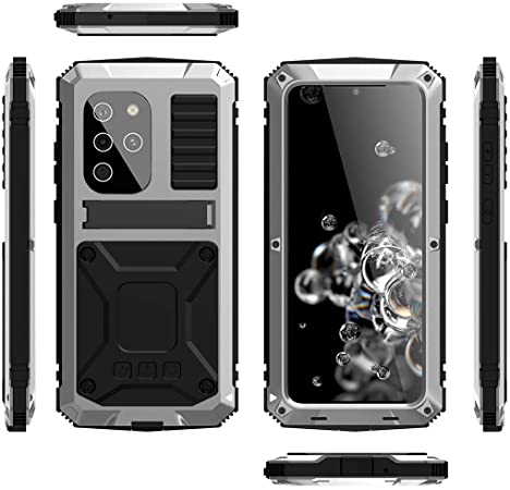 Case Compatible with Samsung S20 Plus(6.7"), (Military Grade Drop Protection) (Dustproof) Heavy Duty Rugged Military Cover with Kickstand Compatible with Samsung Galaxy S20 Plus(2020),Silver