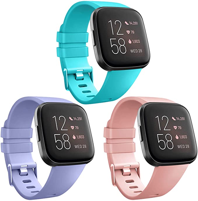 AK Sports Bands Compatible for Fitbit Versa/Versa 2/Versa SE, Soft Multi-Colors Replacement Wristbands for Fitbit Versa Lite Smart Watch Women Men