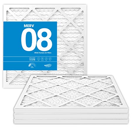 14x14x1 MERV 8 Pleated Air Filters - 14 x 14 x 1 (4-Pack) - Premium Furnace, Air Conditioner and HVAC Filter - Blocks Dust, Mites, Pet Dander, Lint, Pollen - Universal Compatibility - MervFilters
