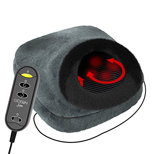 Gideon Quilted Shiatsu Foot Massager   Cozy Heated Foot and Toe Warmer – Get Feet Toasty Warm While Enjoying an Invigorating and Relaxing Massage - Dual Purpose Massager; Use Also for Back, Legs, etc.