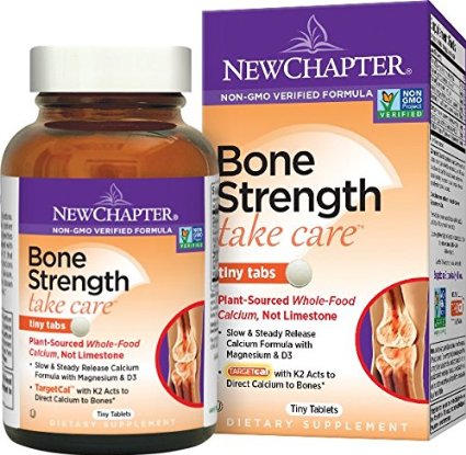 New Chapter Bone Strength Calcium Supplement, Clinical Strength Plant Calcium with Vitamin D3   Vitamin K2   Magnesium - 120 ct Tiny Tabs