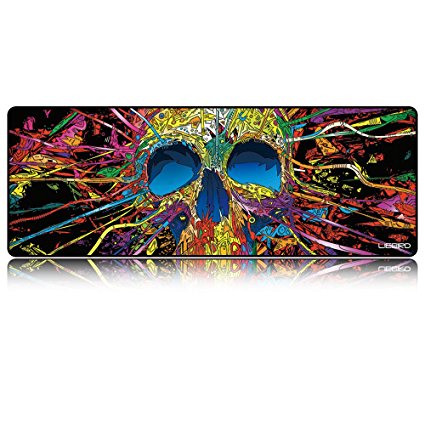 LIEBIRD Extended Xxxl Skull Gaming Mouse Pad -31.5Lx11.8Wx0.12H- Portable with Extended XXL Size - Non-slip Rubber Base - Special Treated Textured Weave with Precision Control (Skeleton-XXL)