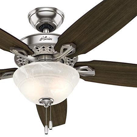 Hunter 52 inch Ceiling Fan with LED Light and 5 Dark Walnut Fan Blades (Certified Refurbished)