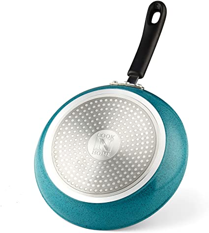 Cook N Home 02621 11-Inch Saute Skillet with Nonstick Coating, Induction Compatible, Turquoise