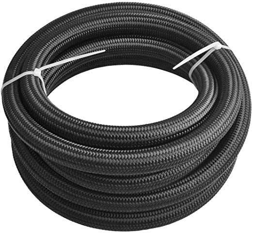 EVIL ENERGY 10FT 6AN 3/8" Nylon Stainless Steel Braided Fuel line 5/16" 8.71mm ID CPE Tube Oil Hose Universal